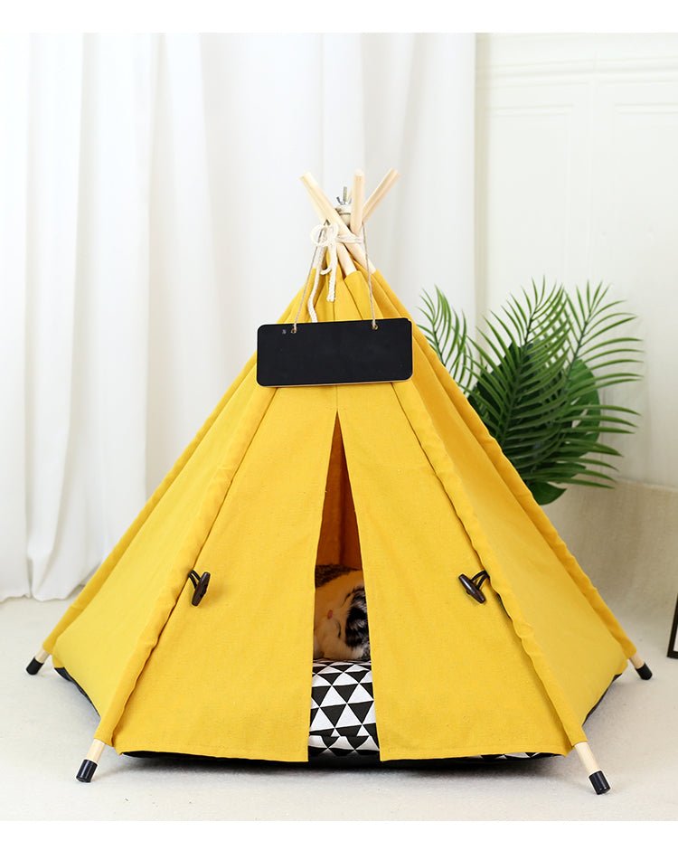 Maison pour chat TipiCat™ Jaune Petit Triangle - Satisfaction Félin