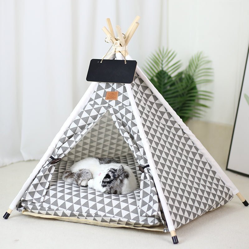 Maison pour chat TipiCat™ Triangle Gris - Satisfaction Félin